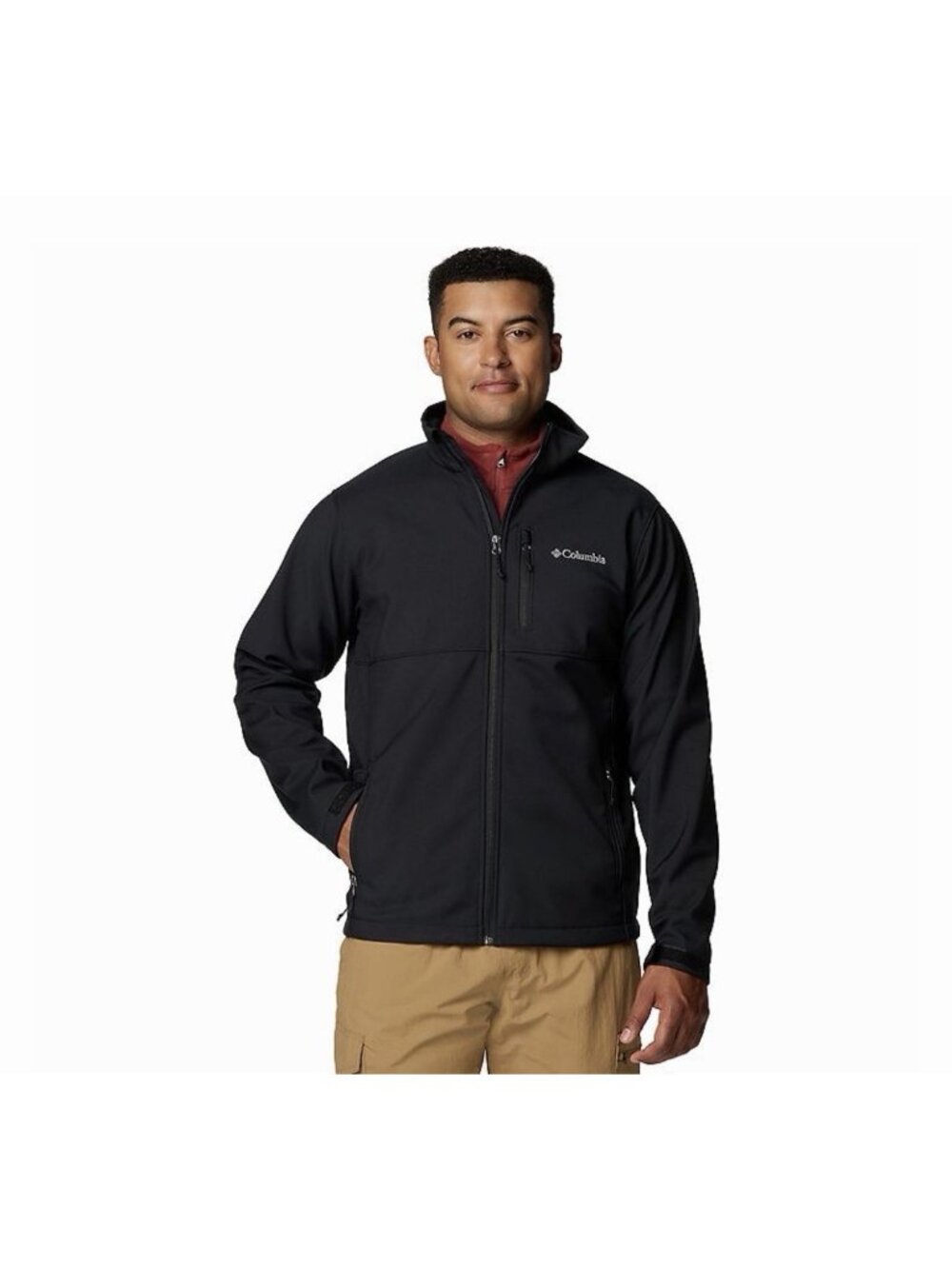 Columbia Men Navy Blue Zip Up Fleece Jacket Size XXL Zip Pockets High Collar